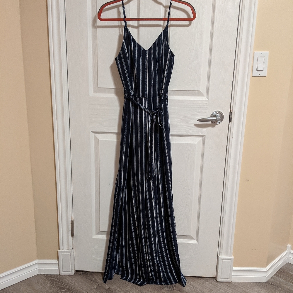 Blue striped jumpsuit